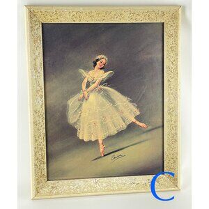 Vintage Carina ballerina print, framed ballet dancers, 50s lithography